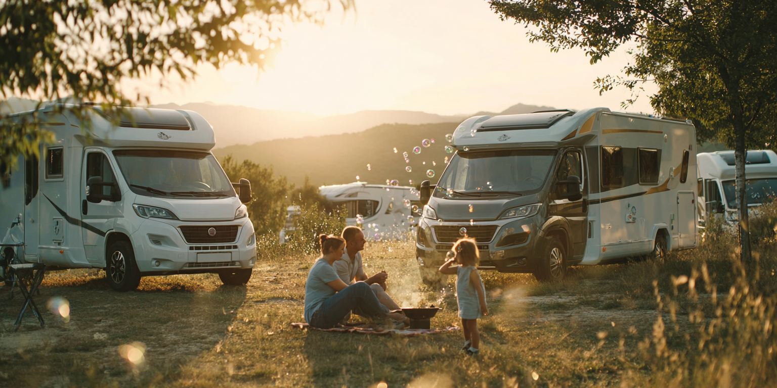 Happy family wohnmobile